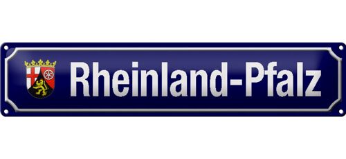 Blechschild Straßenschild 46x10cm Rheinland-Pfalz Wappen Dekoration