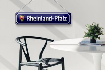 Plaque de rue en tôle 46x10cm, décoration avec armoiries de Rhénanie-Palatinat 3