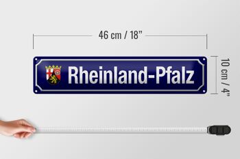 Plaque de rue en tôle 46x10cm, décoration avec armoiries de Rhénanie-Palatinat 4