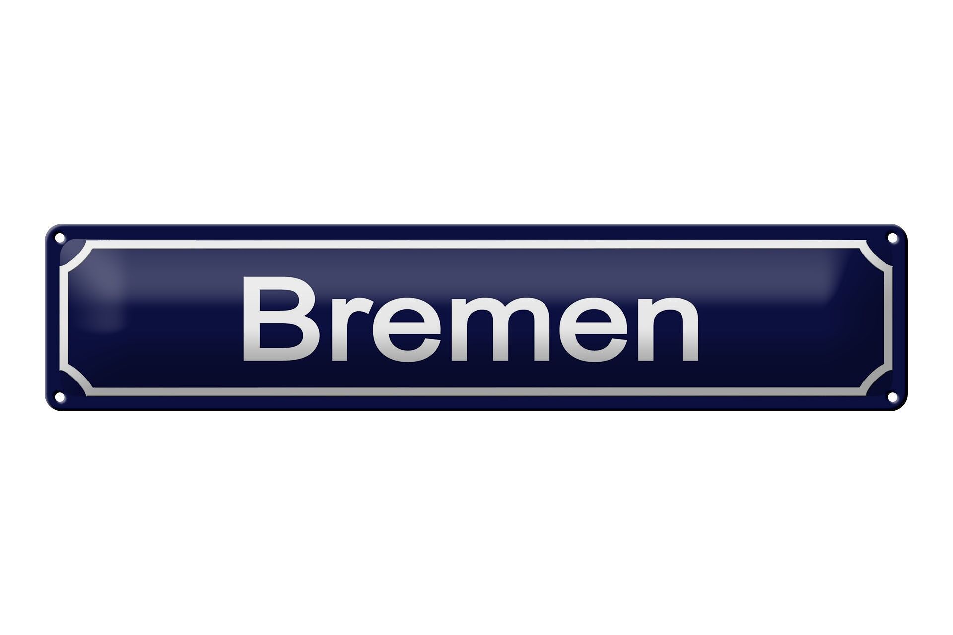 Blechschild Straßenschild 46x10 cm Bremen blaues Deko Schild