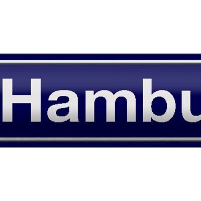 Blechschild Straßenschild 46x10cm Hamburg Wappen blaues Schild