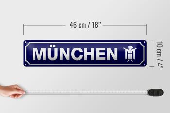Plaque de rue en tôle 46x10cm, décoration des armoiries de Munich 4