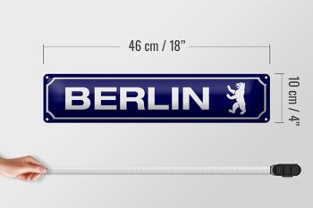 Plaque de rue en tôle 46x10cm, décoration avec armoiries de Berlin 4