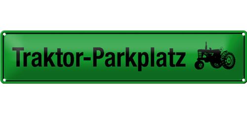 Blechschild Straßenschild 46x10cm Traktor - Parkplatz Dekoration