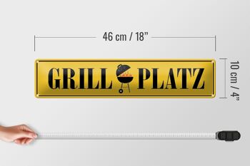 Panneau de rue en étain 46x10cm, panneau jaune pour grill place grill 4