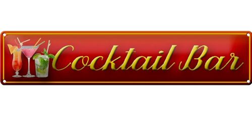 Blechschild 46x10cm Cocktail Bar Kneipe Pub Küche rotes Schild