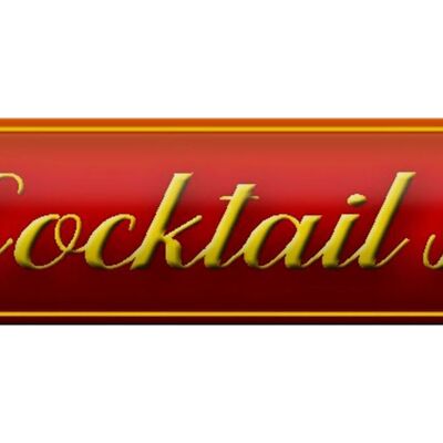 Cartel de chapa 46x10cm Cocktail Bar Pub Kitchen cartel rojo