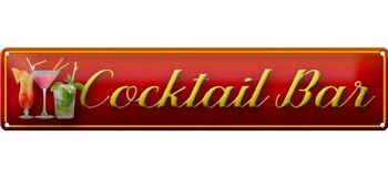 Panneau rouge en étain 46x10cm, pour Cocktail, Bar, Pub, cuisine 1