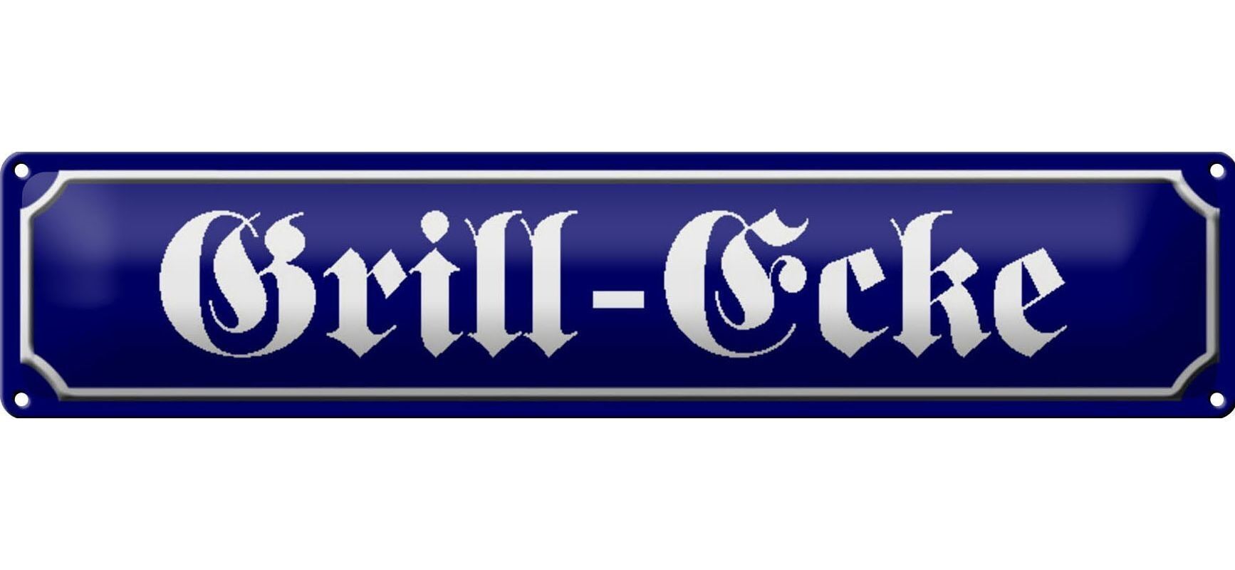 Cartel de chapa, cartel de calle, 46x10cm, esquina de parrilla, decoración de comida y carne