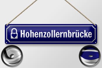 Panneau de rue en étain 46x10cm, décoration du pont Hohenzollern de Cologne 2