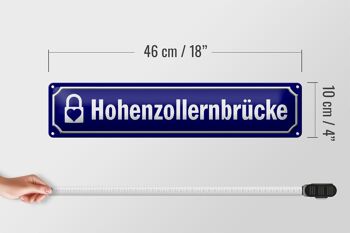 Panneau de rue en étain 46x10cm, décoration du pont Hohenzollern de Cologne 4
