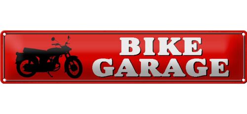 Blechschild Straßenschild 46x10cm Bike Garage Motorrad Dekoration