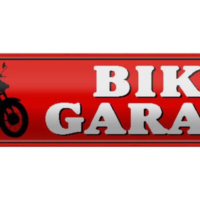 Blechschild Straßenschild 46x10cm Bike Garage Motorrad Dekoration