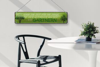 Plaque en étain disant 46x10cm Le bonheur prend du temps pour la décoration du jardinage 3