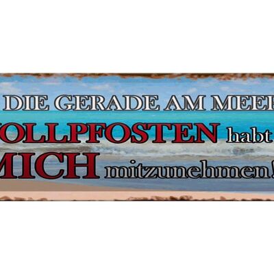 Blechschild Spruch 46x10cm an alle die gerade am Meer sind Dekoration