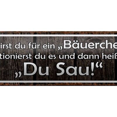 Blechschild Spruch 46x10cm als Baby für Bäuerchen gelobt Dekoration