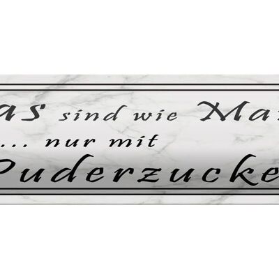 Blechschild Spruch 46x10cm Omas sind Mamas mit Puderzucker Dekoration