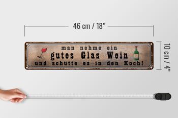 Plaque en tôle indiquant 46x10cm bon verre de vin et versez-le dans le cuisinier 4