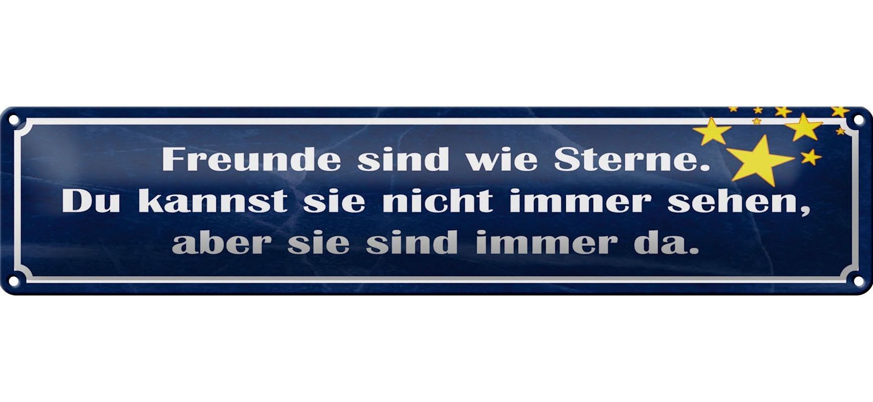 Targa in metallo con scritta 46x10 cm Gli amici come le stelle sono sempre lì, decorazione