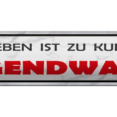 Blechschild Spruch 46x10cm Leben ist zu kurz für irgendwann Dekoration