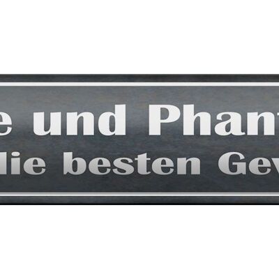 Blechschild Spruch 46x10cm Liebe Phantasie beste Gewürze Dekoration