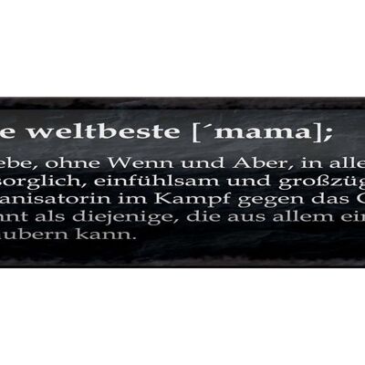 Blechschild Spruch 46x10cm Mama die weltbeste schenkt Liebe Dekoration