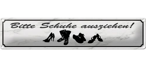 Blechschild Spruch 46x10cm bitte Schuhe ausziehen Geschenk Dekoration