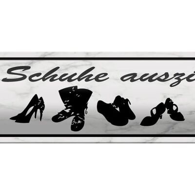 Blechschild Spruch 46x10cm bitte Schuhe ausziehen Geschenk Dekoration