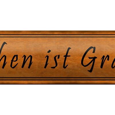 Blechschild Spruch 46x10cm Lachen ist Gratis Geschenk Dekoration