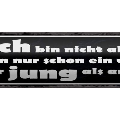 Blechschild Spruch 46x10cm bin nicht alt bin länger jung Dekoration