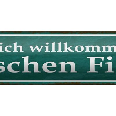 Blechschild Spruch 46x10cm herzlich willkommen im Film Dekoration