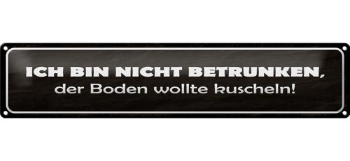 Blechschild Spruch 46x10cm bin nicht betrunken Boden wollte Dekoration