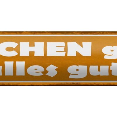 Blechschild Spruch 46x10cm Kuchen gut alles gut Geschenk Dekoration