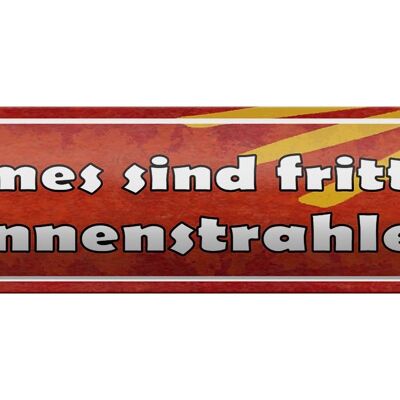 Blechschild Spruch 46x10cm Pommes frittierte Sonnenstrahlen Dekoration