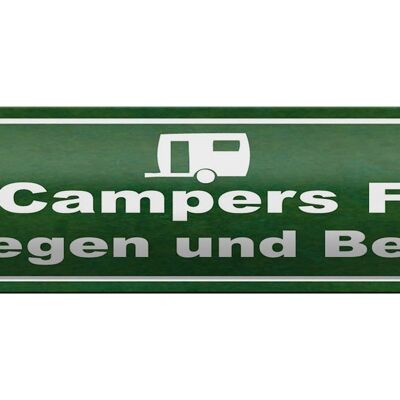 Blechschild Spruch 46x10cm des Campers Fluch ist Regen Dekoration