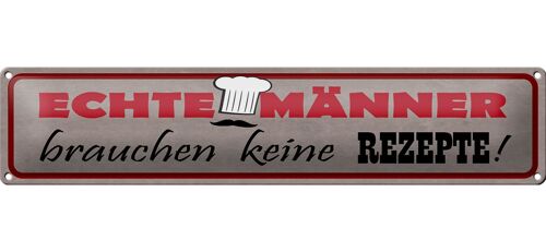 Blechschild Spruch 46x10cm Männer brauchen keine Rezepte Dekoration