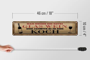 Plaque en tôle disant 46x10cm prends un bon verre de vin décoration 4