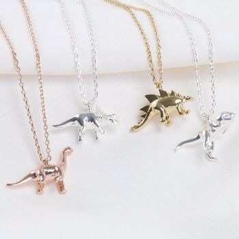 Collier dinosaure T-Rex en argent 4