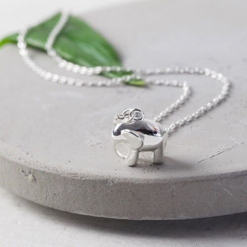 Silver Elephant Pendant Necklace