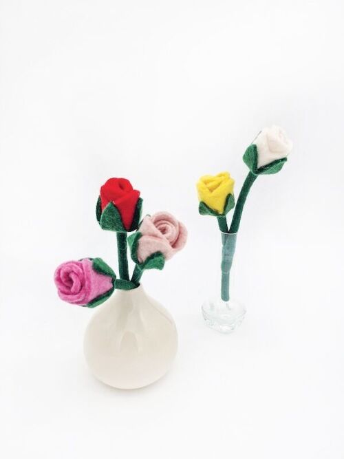 Filzblumen Rosen  5er-Set, 20cm