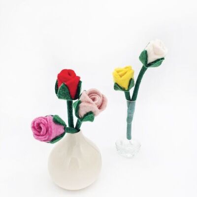 Filzblumen Rosen  5er-Set, 20cm