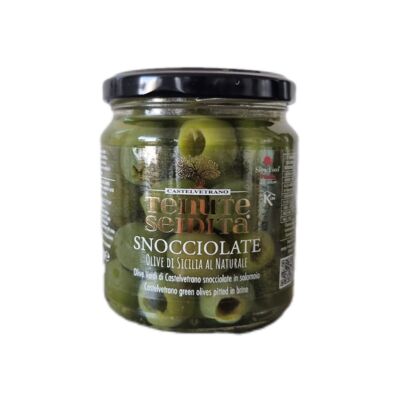 Olive verdi Nocellara in vaso di vetro