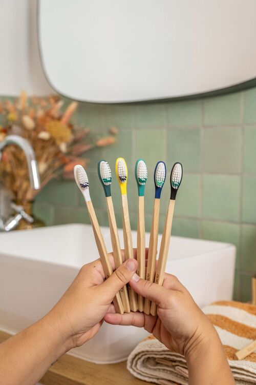 Lot de 12 - Pack brosse à dents en bois rechargeable - la Maline