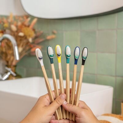 Set di 12 - Confezione di spazzolini da denti ricaricabili in legno - la Maline