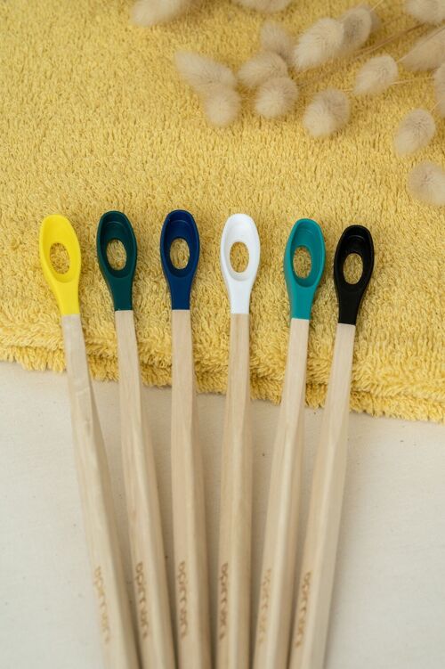 Lot de 12 - Manche brosse à dents en bois rechargeable - la Maline