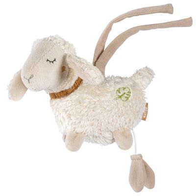Mini-Spieluhr Schaf NATUR – mit Baumwolle aus kontrolliert biologischem Anbau (kbA) – Melodie „Brahms Wiegenlied“ 