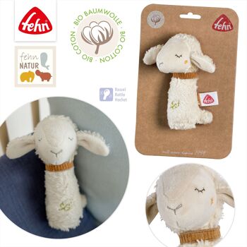Hochet barre mouton NATUR – jouet de motricité avec hochet et coton biologique (kbA) 5