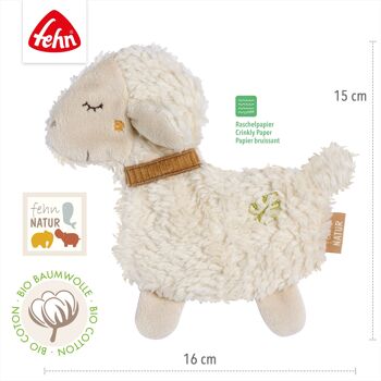 Mouton crépitant NATUR – animal bruissant d'activité en coton biologique (kbA) pour saisir, jouer et faire du bruit 4