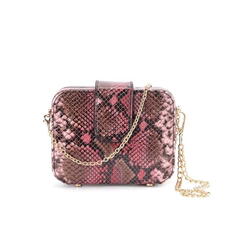 Adira Snake Print Box Clutch Bag