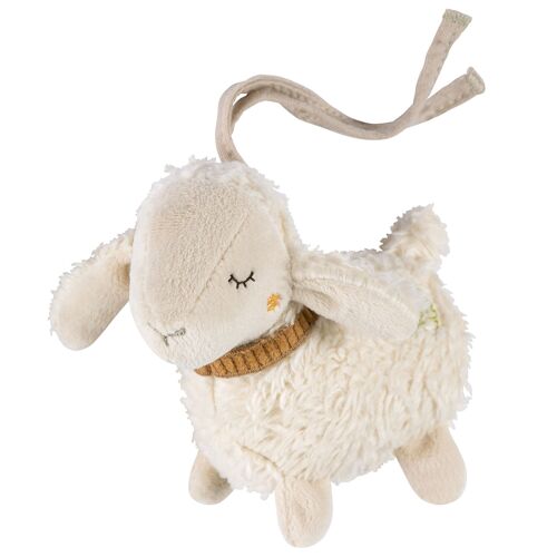Mini-Schaf NATUR – Mini-Greifling mit Bio-Baumwolle (kbA) zum Klingeln, Fühlen, Spielen mit kuschelweichem Stoff-Tier 